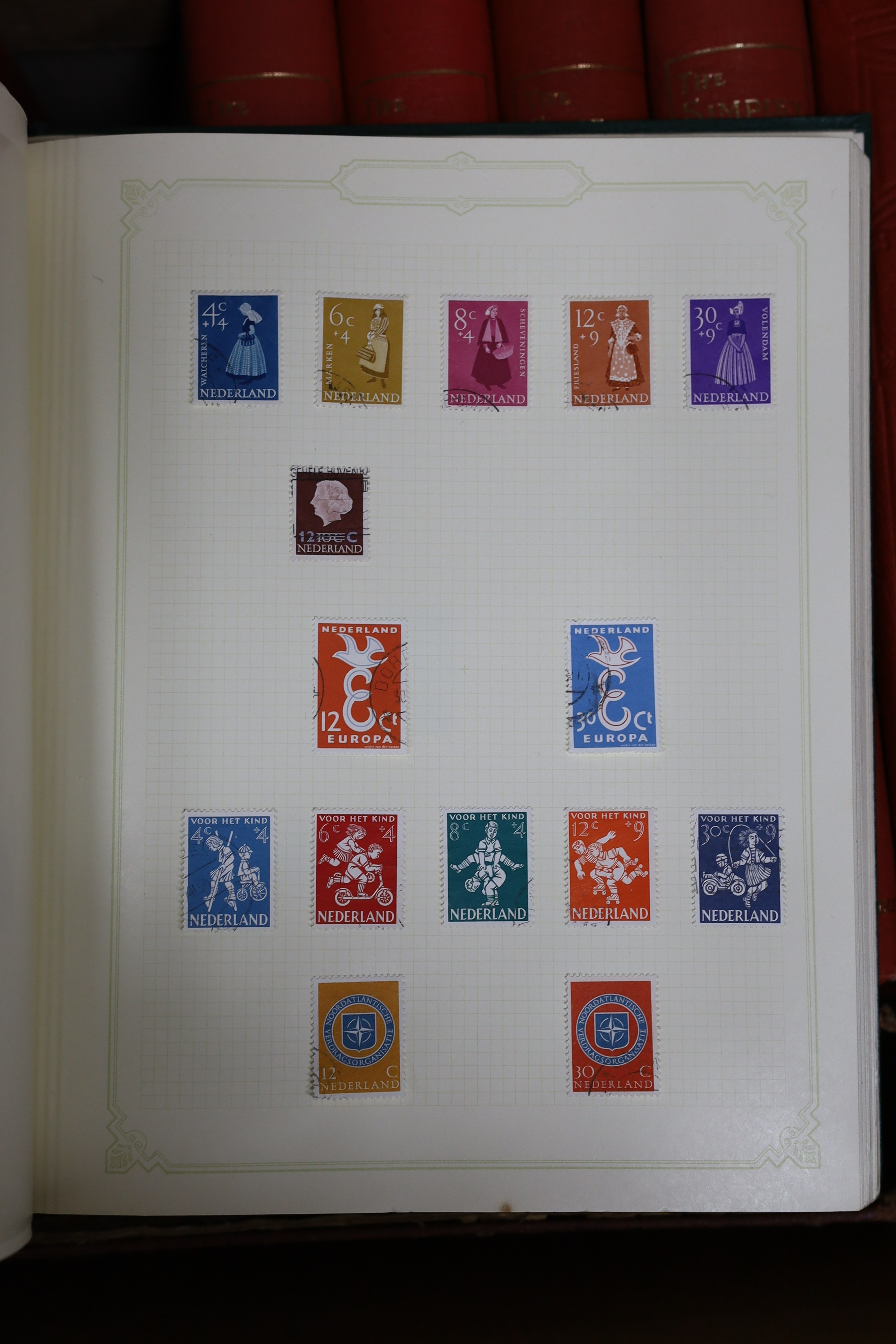 Nine albums World stamps, British Commonwealth Germany, USA